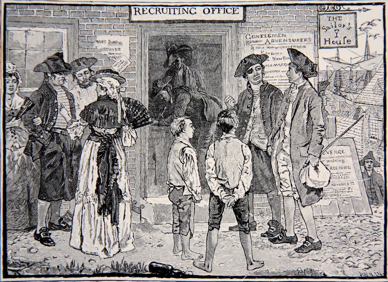 Devrimci bir işe alım ofisi, New England by Howard Pyle