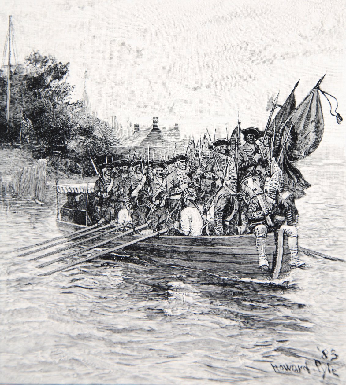 İngilizlerin New York'tan Ayrılan Son Gemisi by Howard Pyle