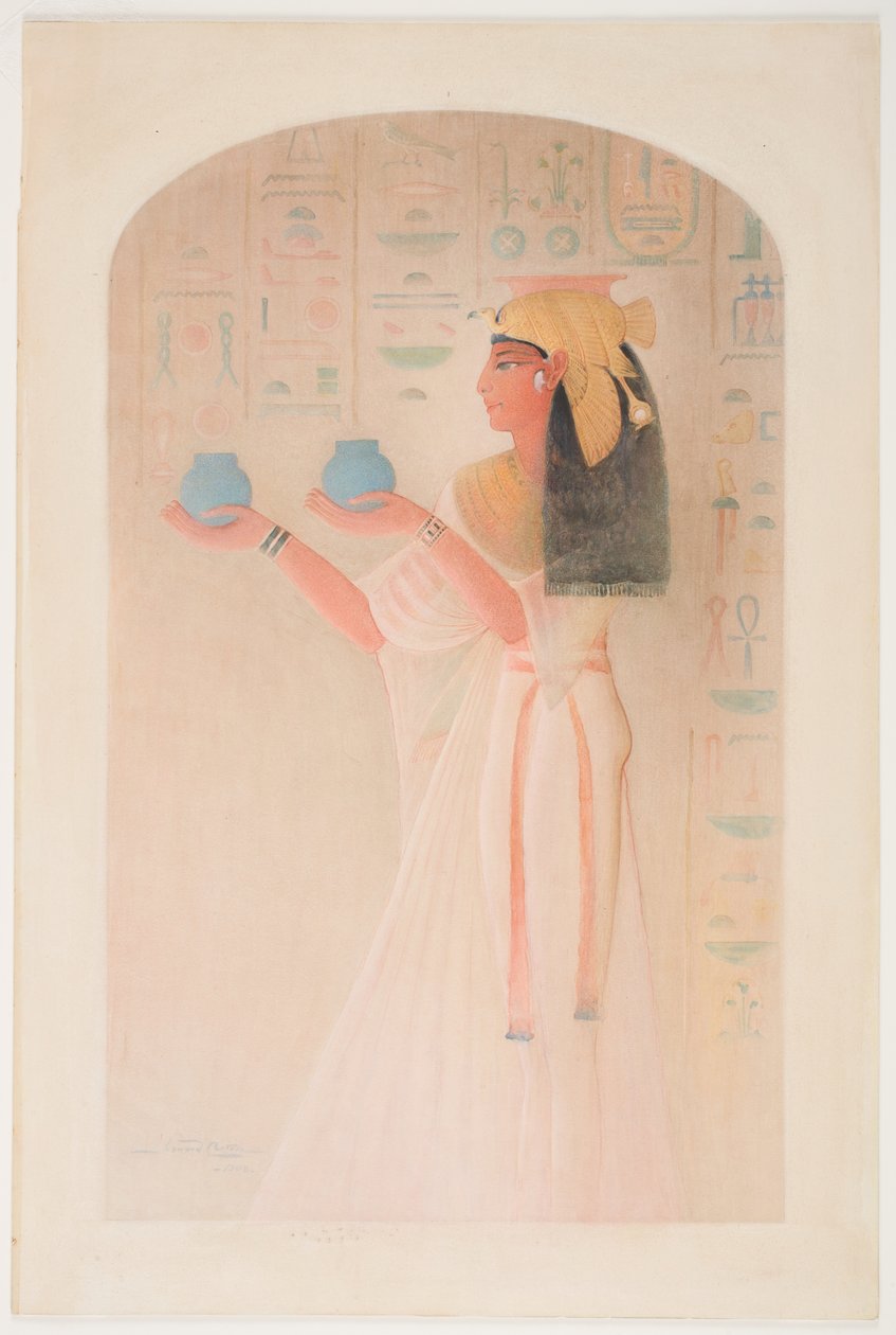 Kraliçe Nefertari İki Tencere Sunuyor by Howard Carter