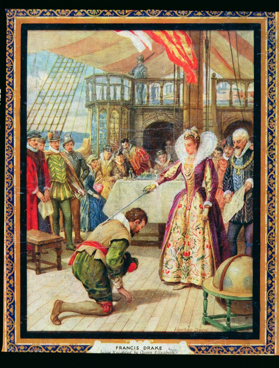 Kraliçe I. Elizabeth (1530-1603) Francis Drake şövalyeleri (1540-96), 