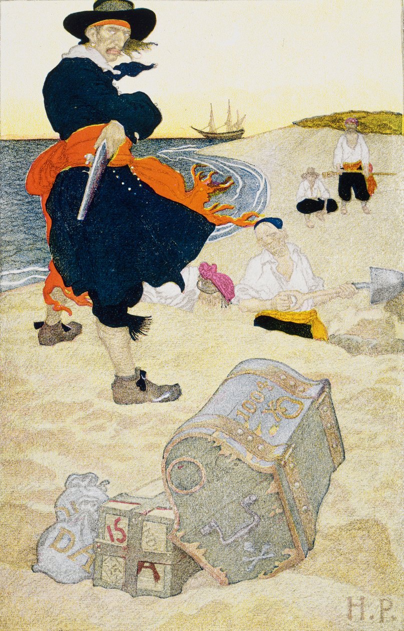 Gömülü Hazine, 20. yüzyıl başları (kitap illüstrasyonu) by Howard Pyle