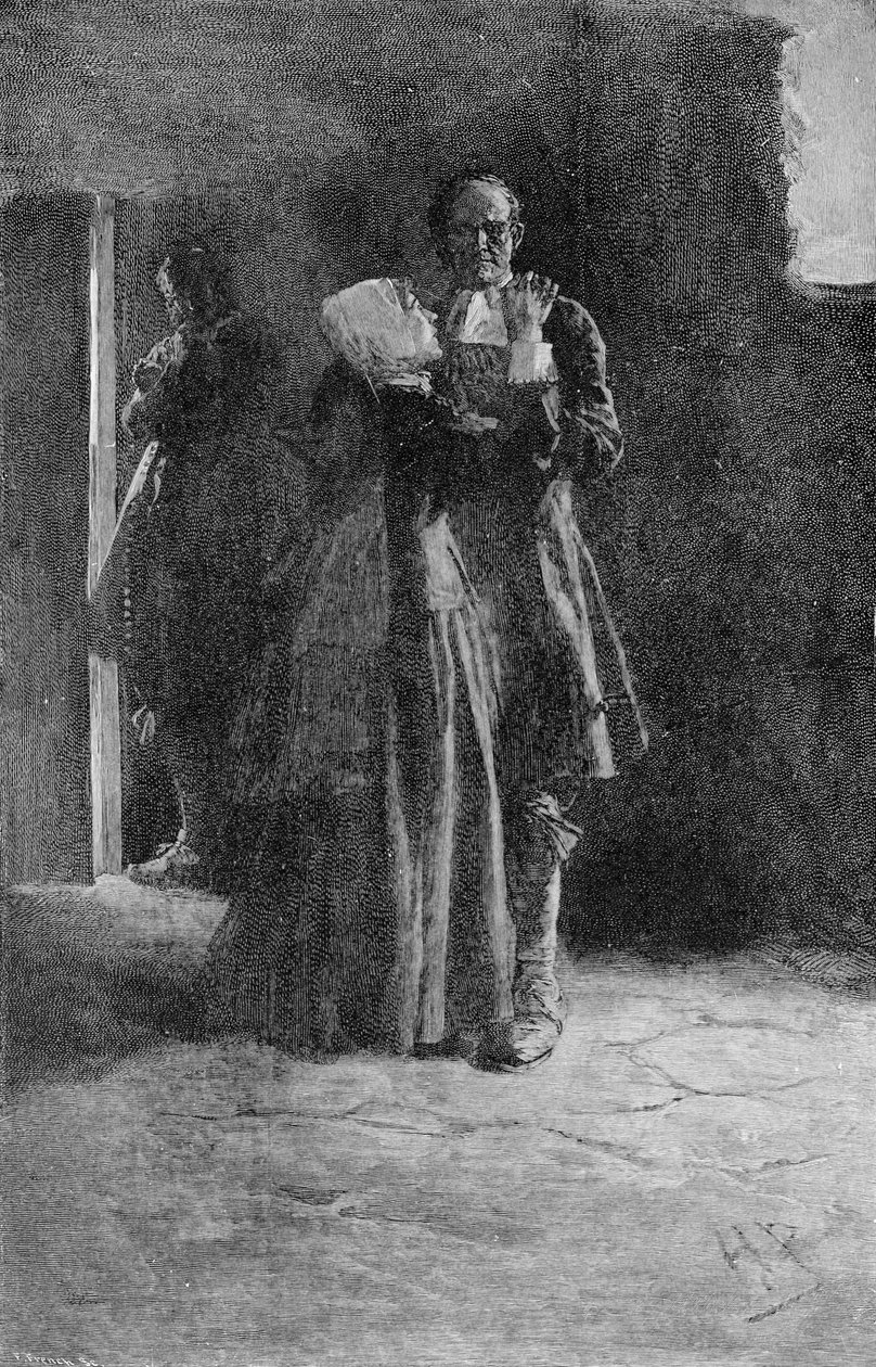 Giles Corey Hapishanede, Frank French (1850-1933) tarafından oyulmuş, Mary E. Wilkins