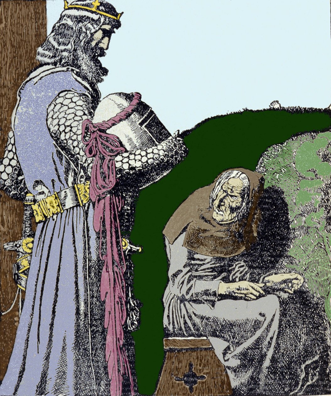 Kral Arthur (Artus) ve cadı. Howard Pyle