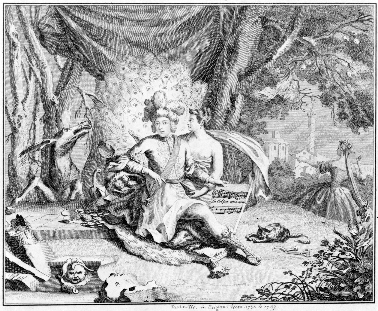 Satire on a castrato singer, 1730-40  by Hubert Francois Gravelot