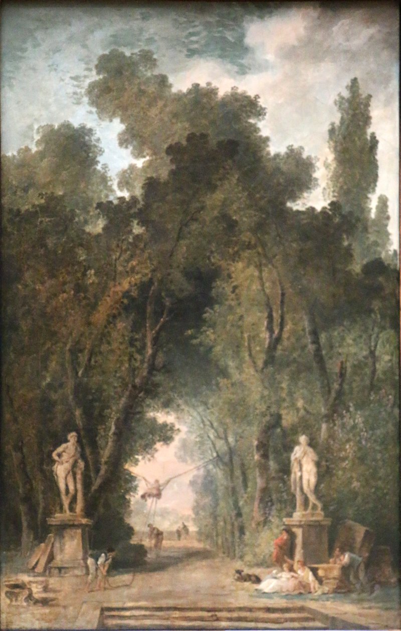 Bir parkta sokak by Hubert Robert