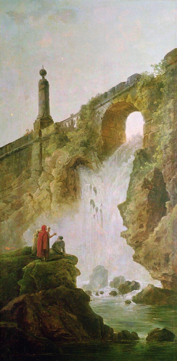 Manzara, Şelale by Hubert Robert