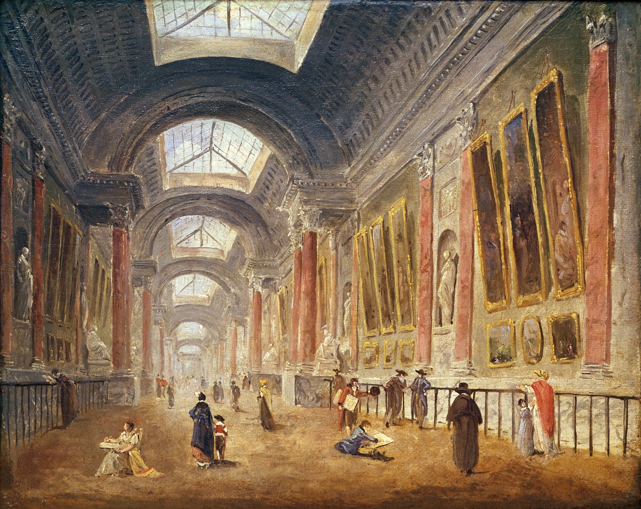 Louvre Grande Galerie by Hubert Robert