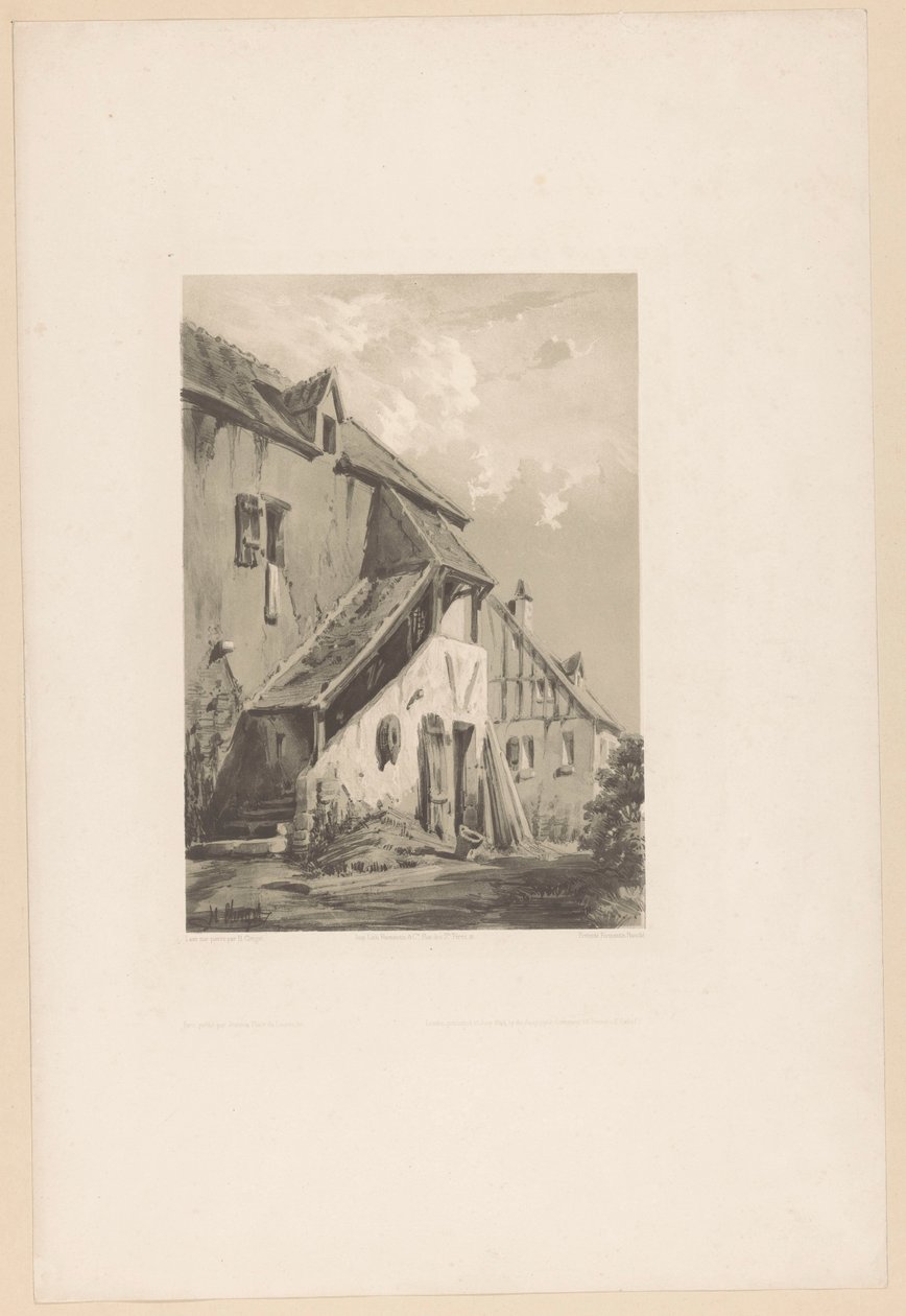Eski bir çiftliğin cephesi by Hubert Clerget