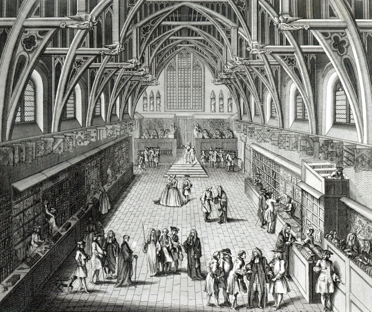 Westminster Hall, Dönemin İlk Günü, Bir Hiciv Şiiri, 1797, C.Mosley tarafından oyulmuş by Hubert Francois Gravelot