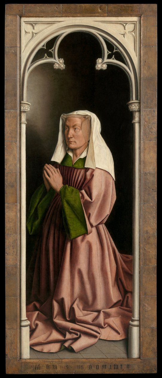 Lysbette Borluut'nun Portresi, Ghent Sunağı'nın dış cephesinden bir panel by Hubert & Jan van (1390 1441) Eyck