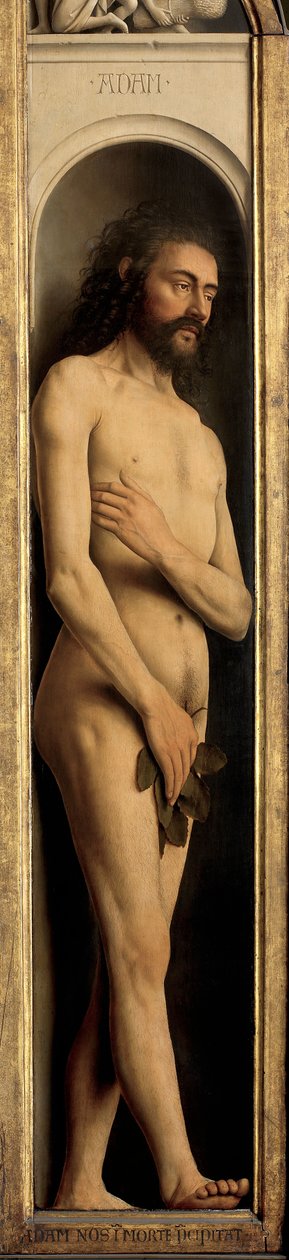 Adam, Ghent Altarpiece'in sol kanadından detay by Hubert & Jan van (1390 1441) Eyck