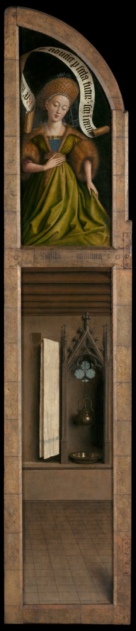 Cumaean Sibyl, Ghent Altarpiece'in sağ kanadının dışından by Hubert & Jan van (1390 1441) Eyck