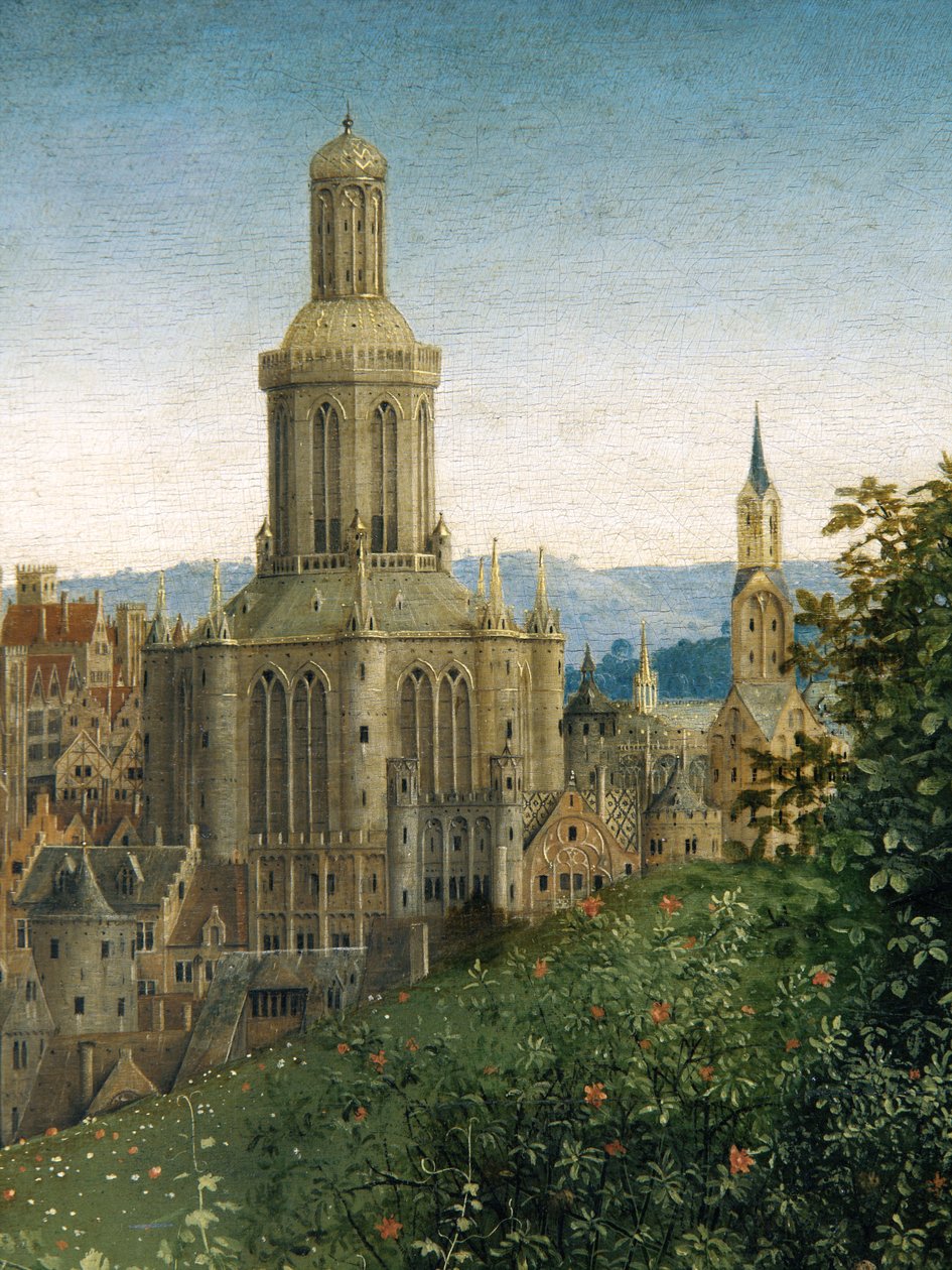 Ghent Sunağı'ndan Mistik Kuzu'nun Tapınmasından Ayrıntı by Hubert & Jan van (1390 1441) Eyck