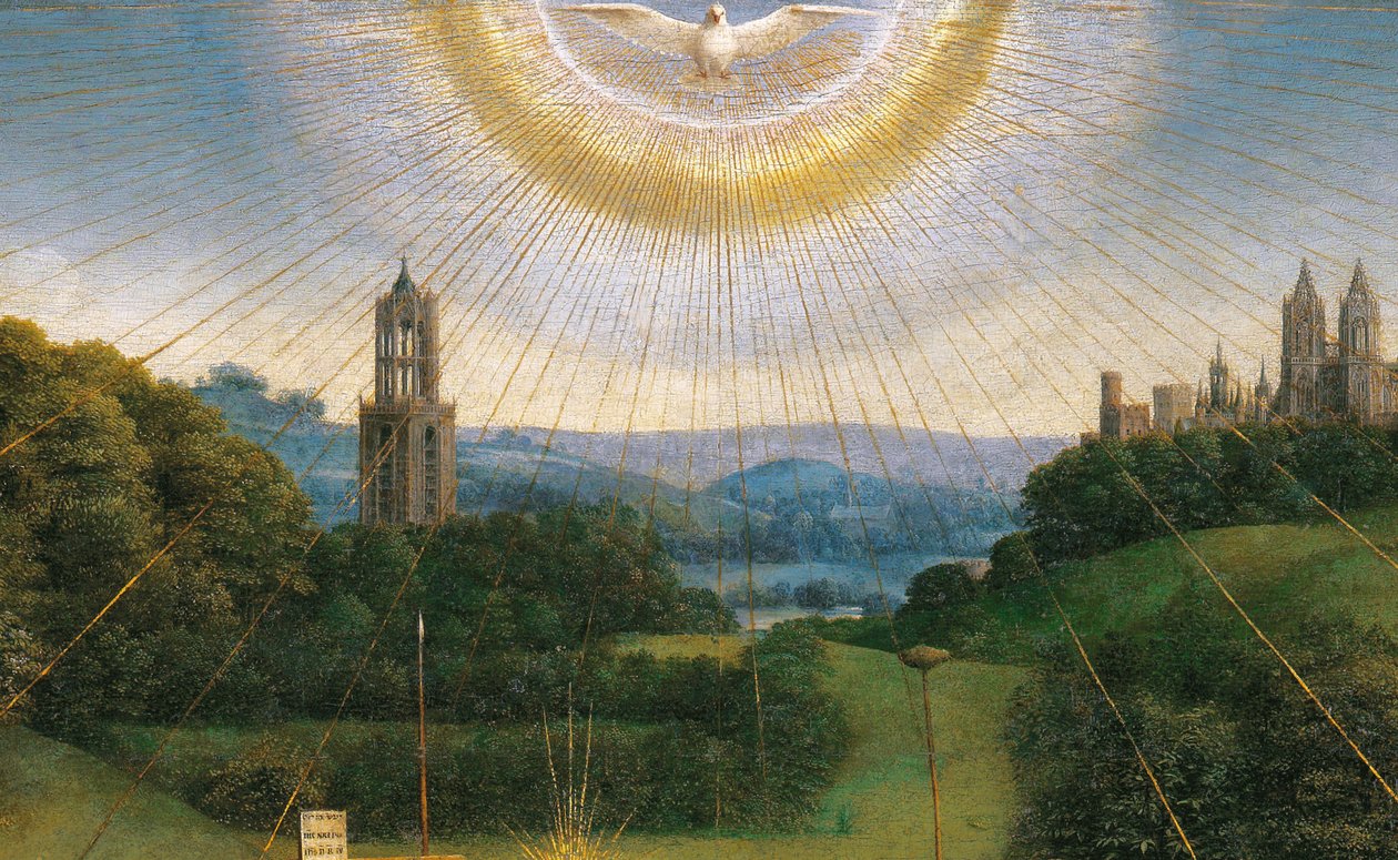 Ghent Sunağı'ndan Mistik Kuzu'nun Tapınmasından Ayrıntı by Hubert & Jan van (1390 1441) Eyck