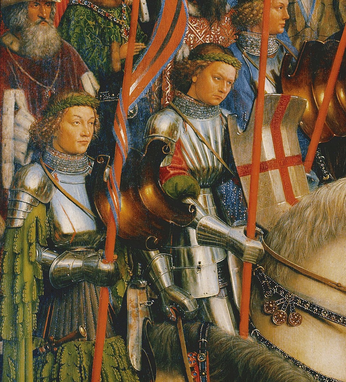 Ghent Altarpiece'in sol tarafından The Knights of Christ'ın detayı by Hubert & Jan van (1390 1441) Eyck