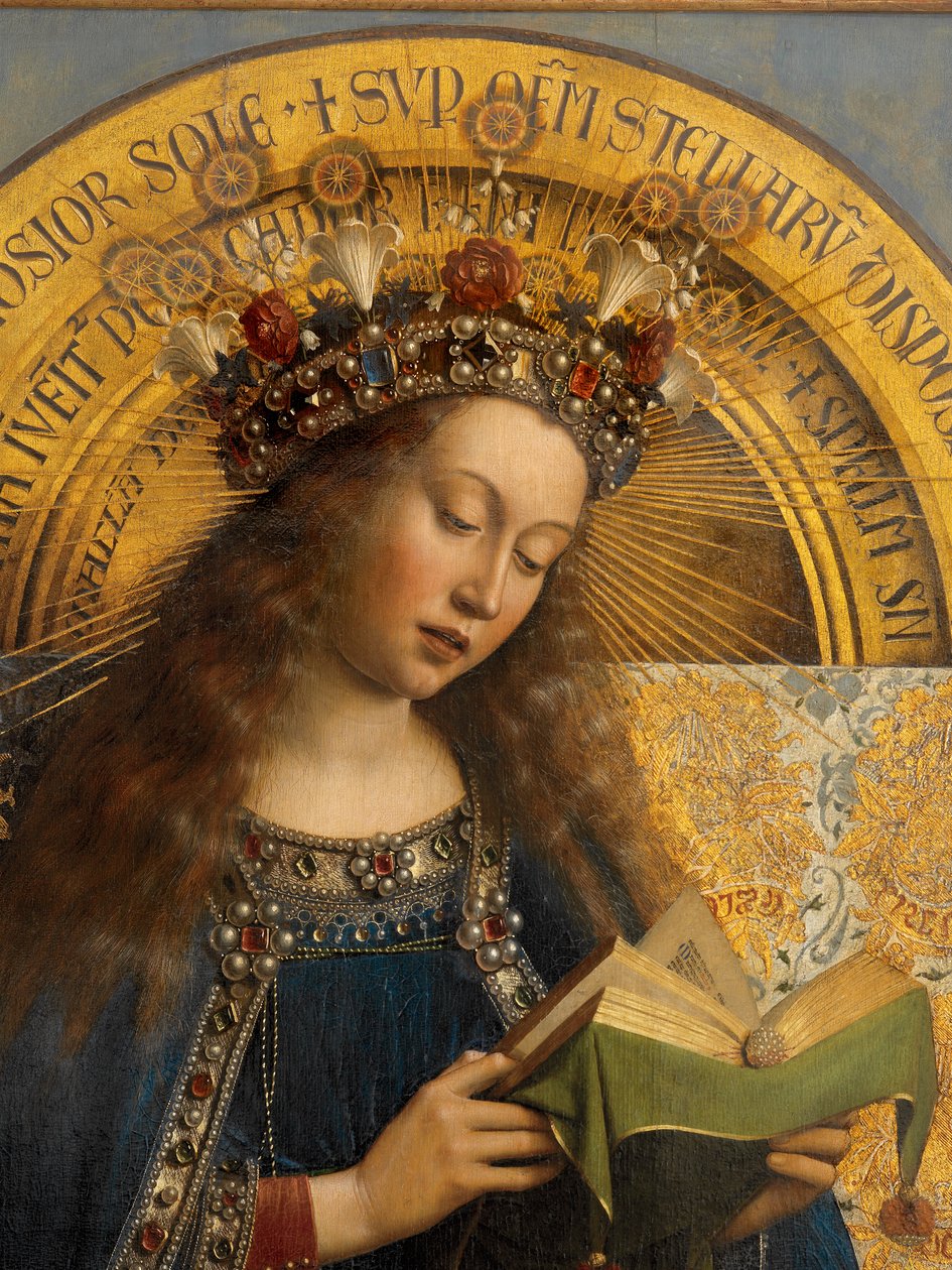 Gent Altarpiece'den Meryem Ana'nın detayı by Hubert & Jan van (1390 1441) Eyck