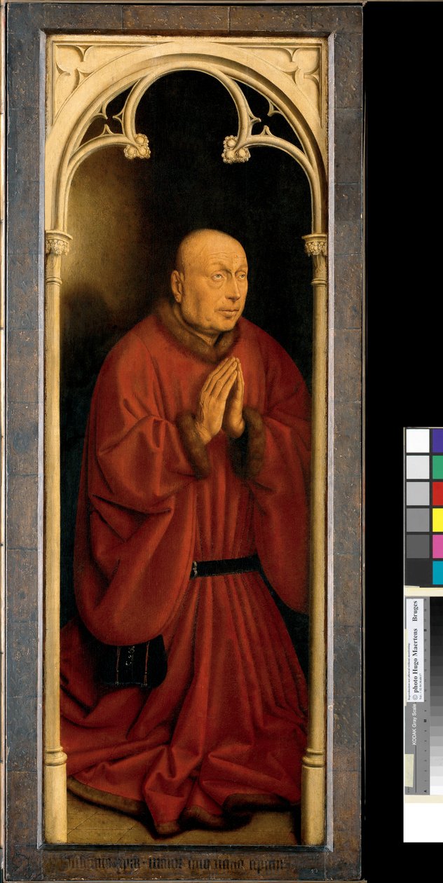 Joost Vijdt'in Portresi, Ghent Altarpiece'in dışından panel by Hubert & Jan van (1390 1441) Eyck