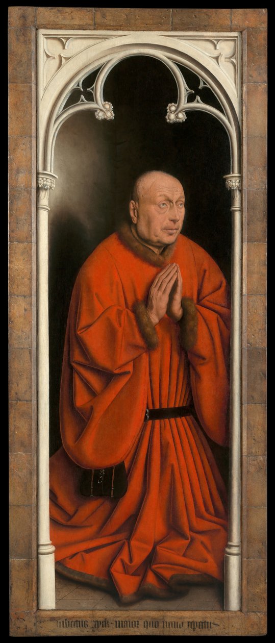 Joost Vijdt'in Portresi, Ghent Altarpiece'in dışından panel by Hubert & Jan van (1390 1441) Eyck