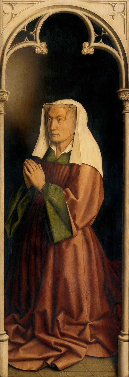 Lysbette Borluut'nun Portresi, Ghent Sunağı'nın dış cephesinden bir panel by Hubert & Jan van (1390 1441) Eyck