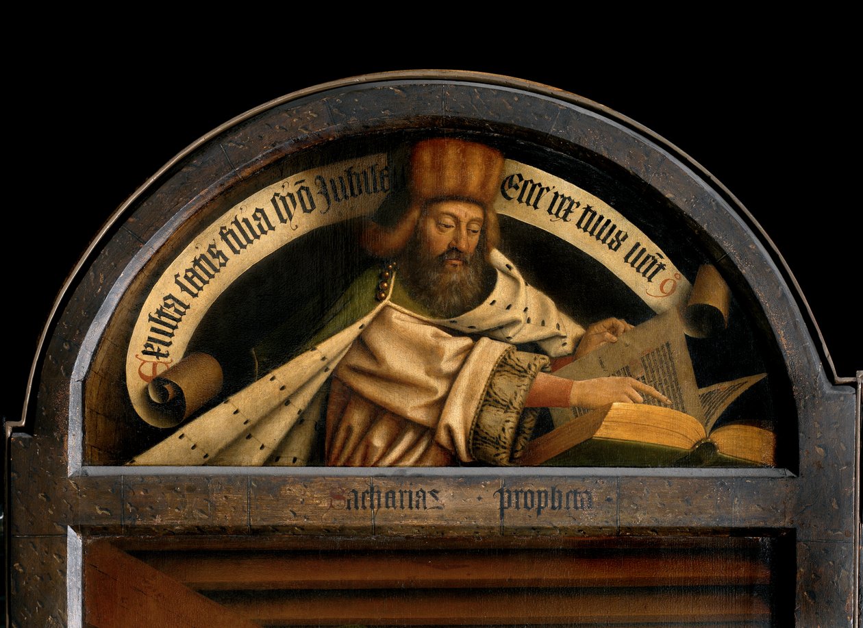 Peygamber Zekeriya, Ghent Altarpiece'in sol kanadının dışından by Hubert & Jan van (1390 1441) Eyck