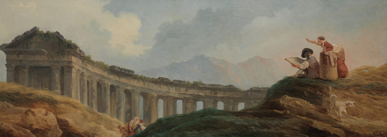 Harabelerde Bir Kolonad. by Hubert Robert