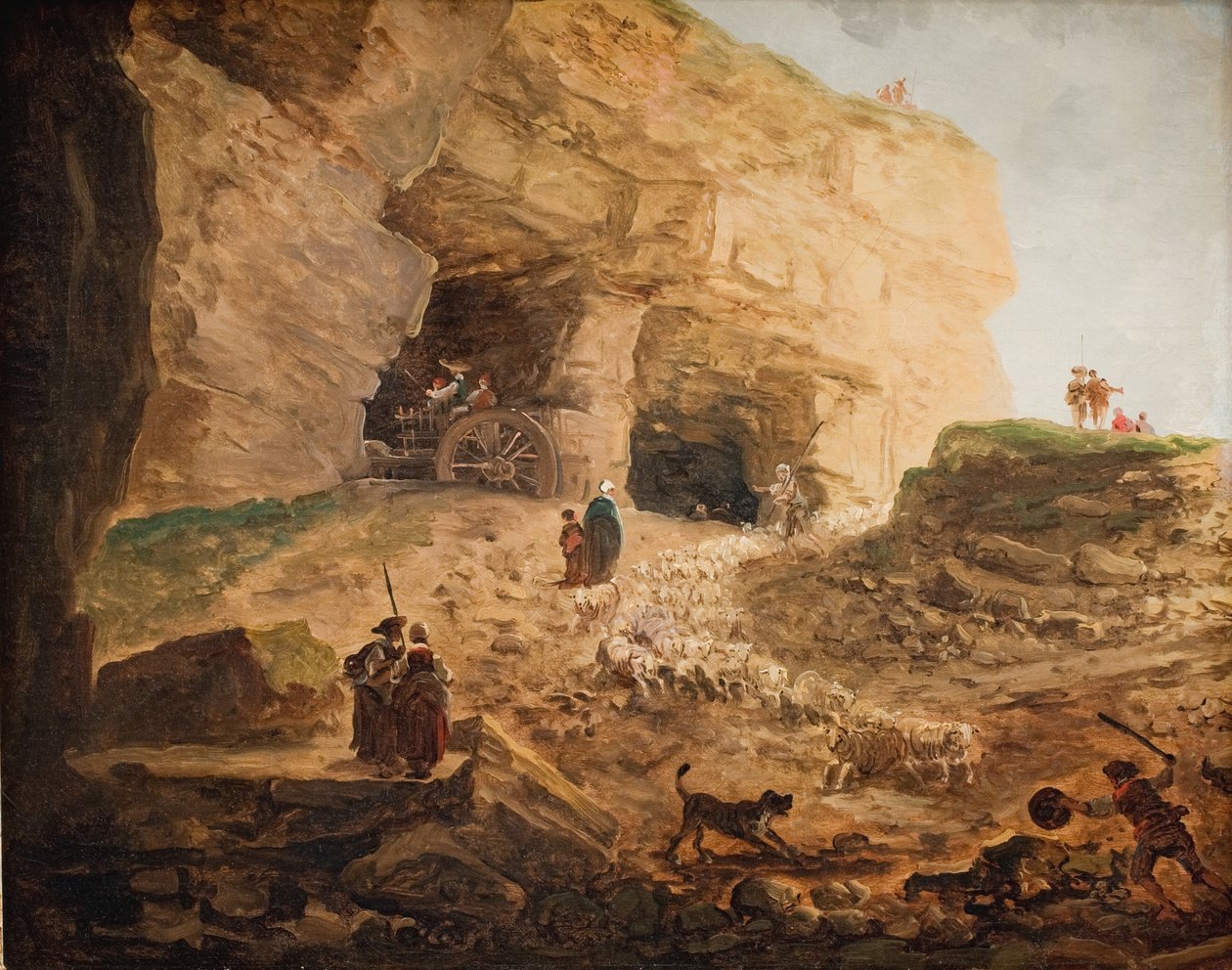 Koyun Sürüsü Olan Bir Taş Ocağı by Hubert Robert