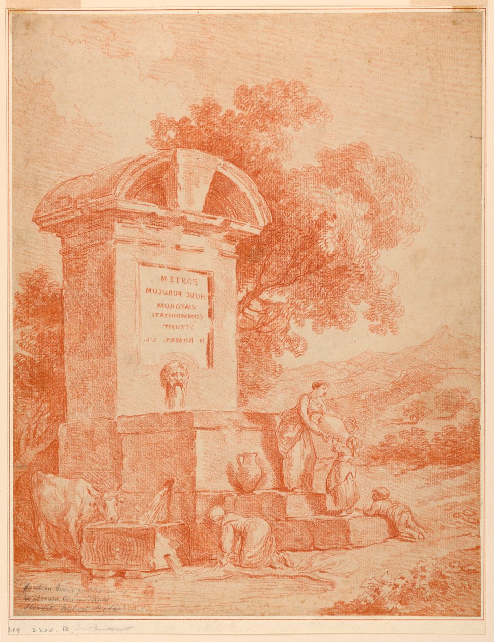 Bir Roma Çeşmesi (Karşılaştırılamaz) by Hubert Robert