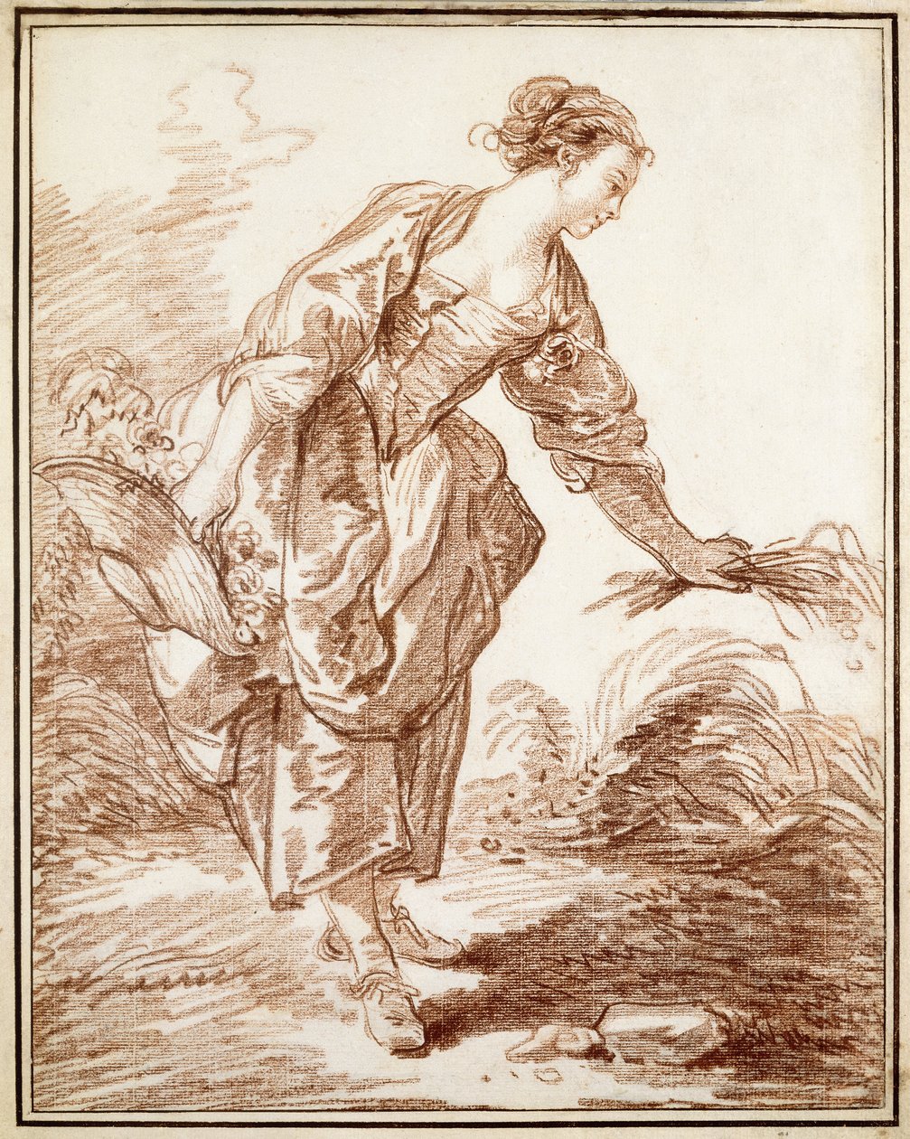 Çiçek Toplayan Bir Çoban, by Hubert Robert