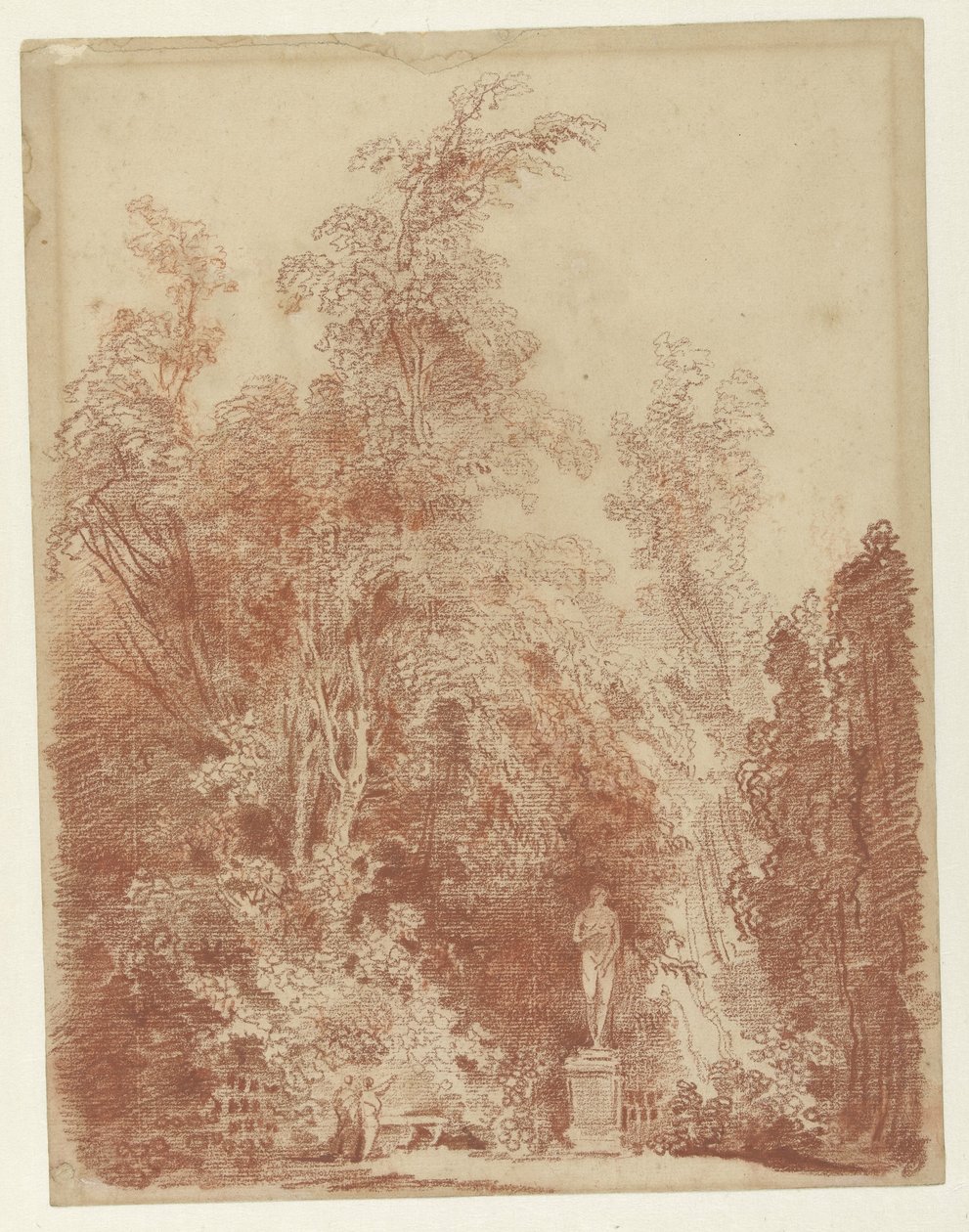 Venüs heykeli olan bir parkta yüzleşin by Hubert Robert