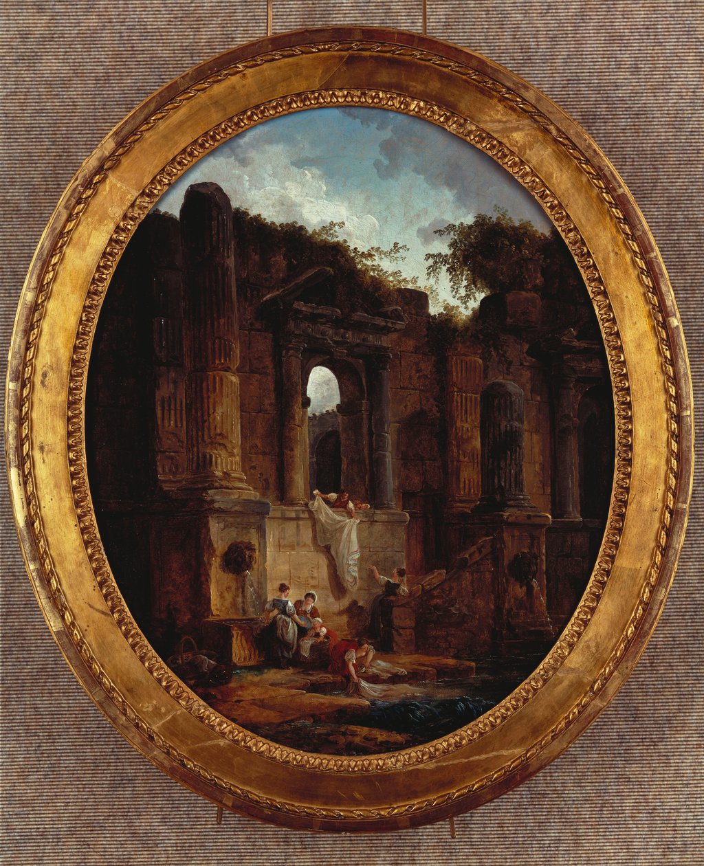 Harabelerle Peyzaj (tuval üzerine yağlı boya) by Hubert Robert
