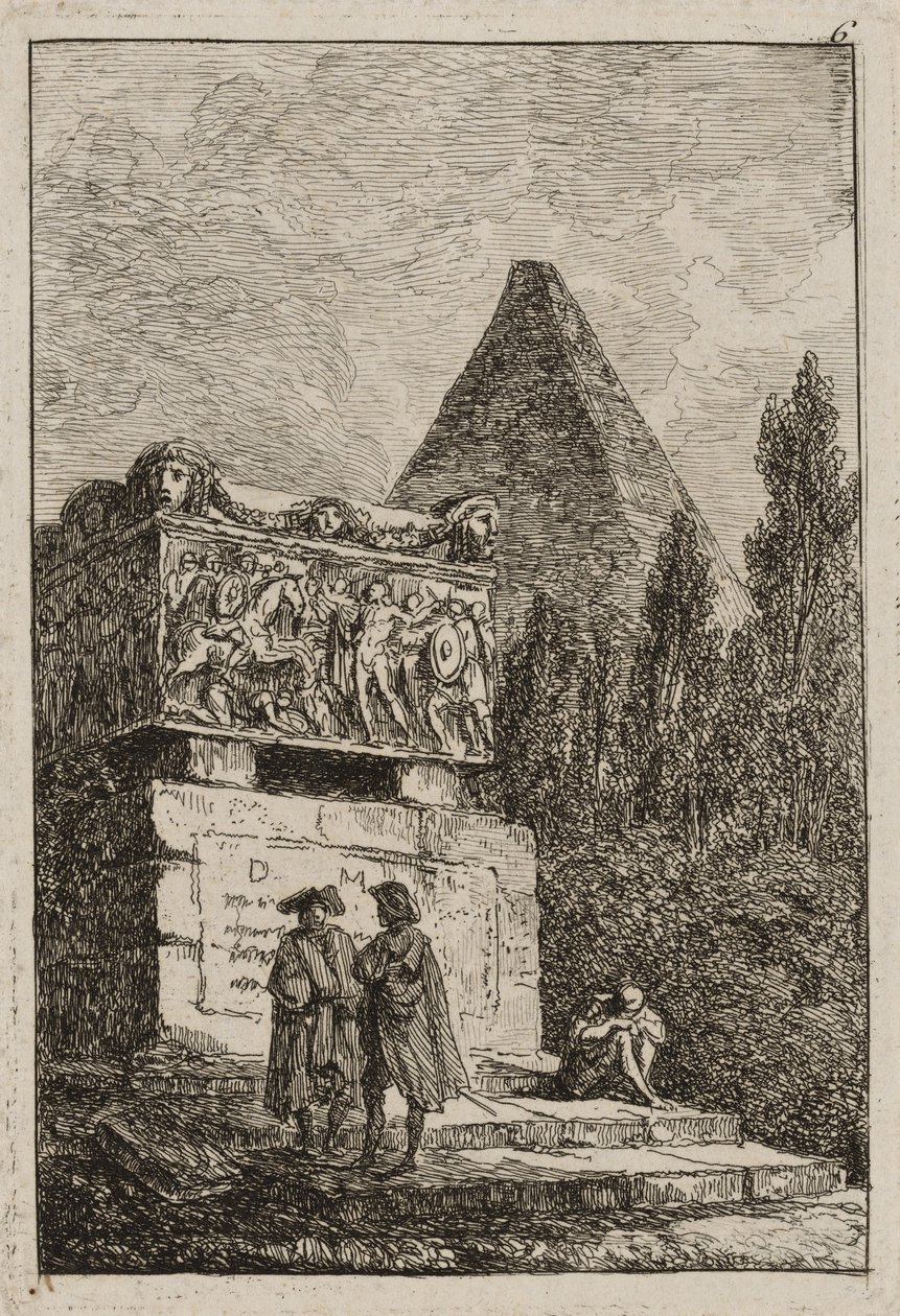 Roma Akşamlarından Altıncı Plaka, 1763-64 by Hubert Robert