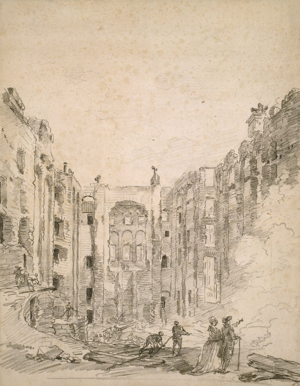 1781, 1781 Yangınından Sonra Opera Harabeleri by Hubert Robert