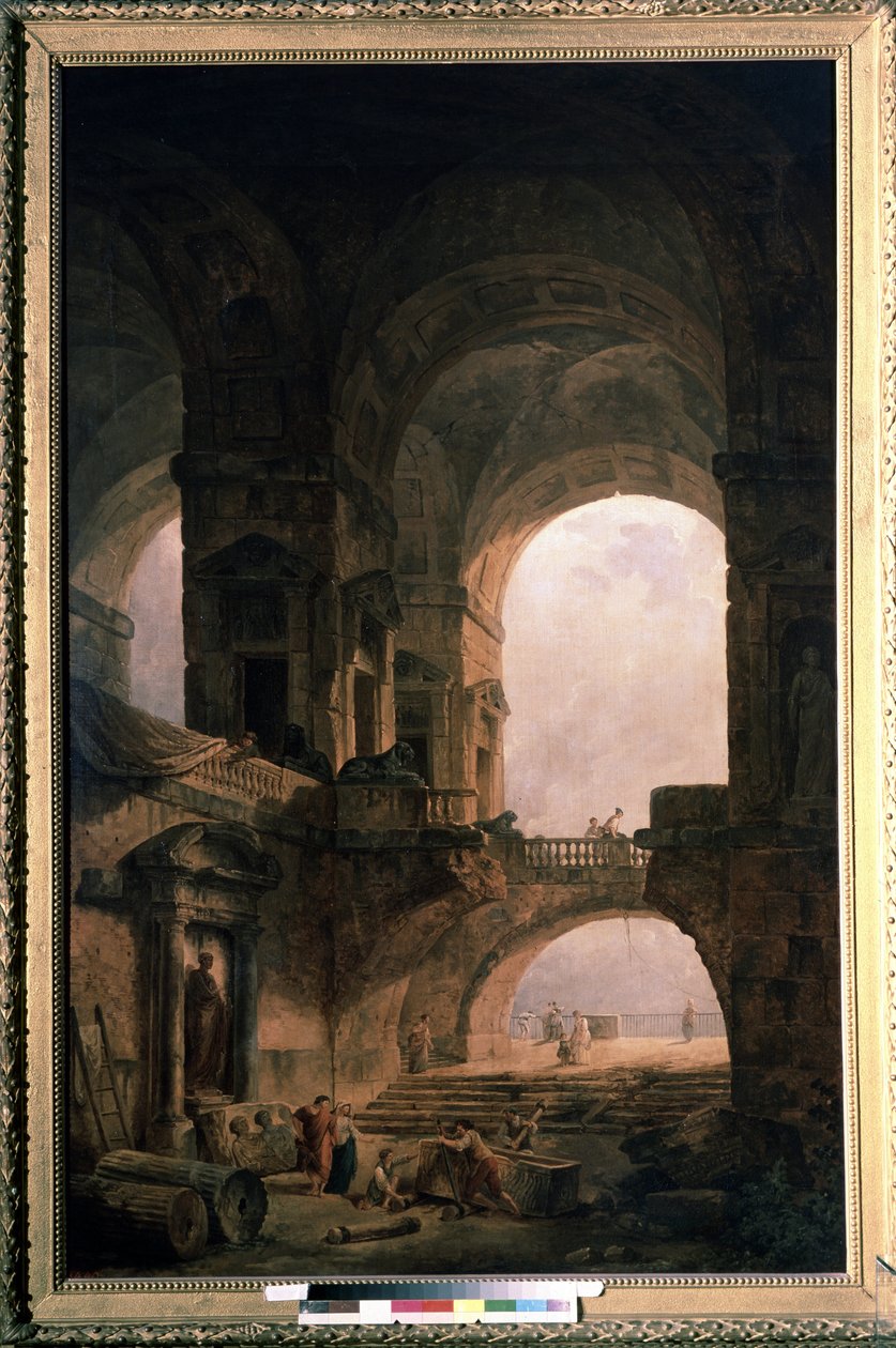 lahit. Hubert Robert (1733-1808), tuval üzerine yağlı boya by Hubert Robert