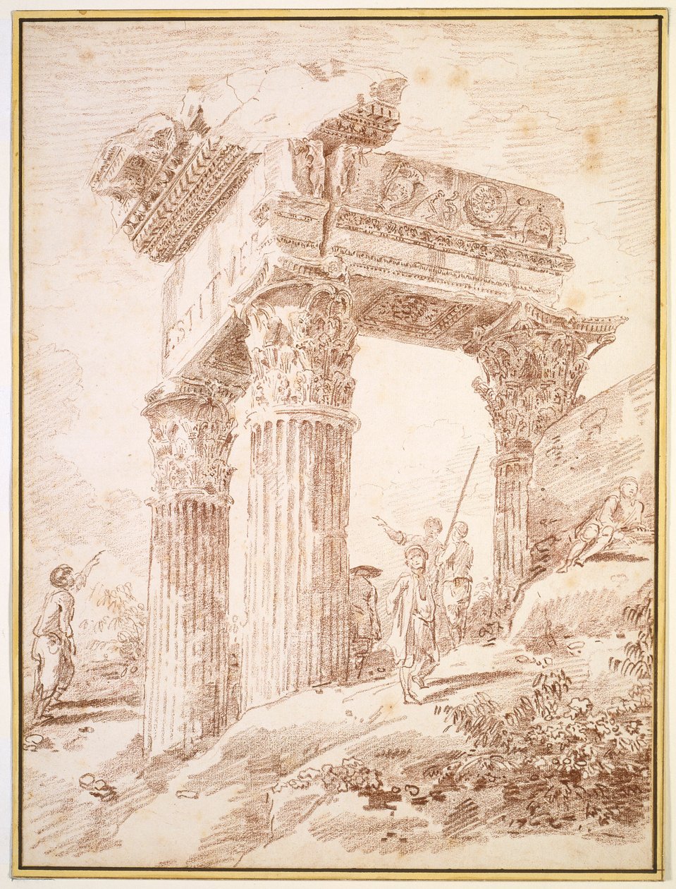 Vespasian Tapınağı by Hubert Robert