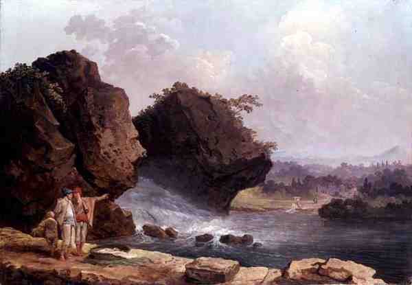 Cascade (tuval üzerine yağlı boya) by Hubert Robert