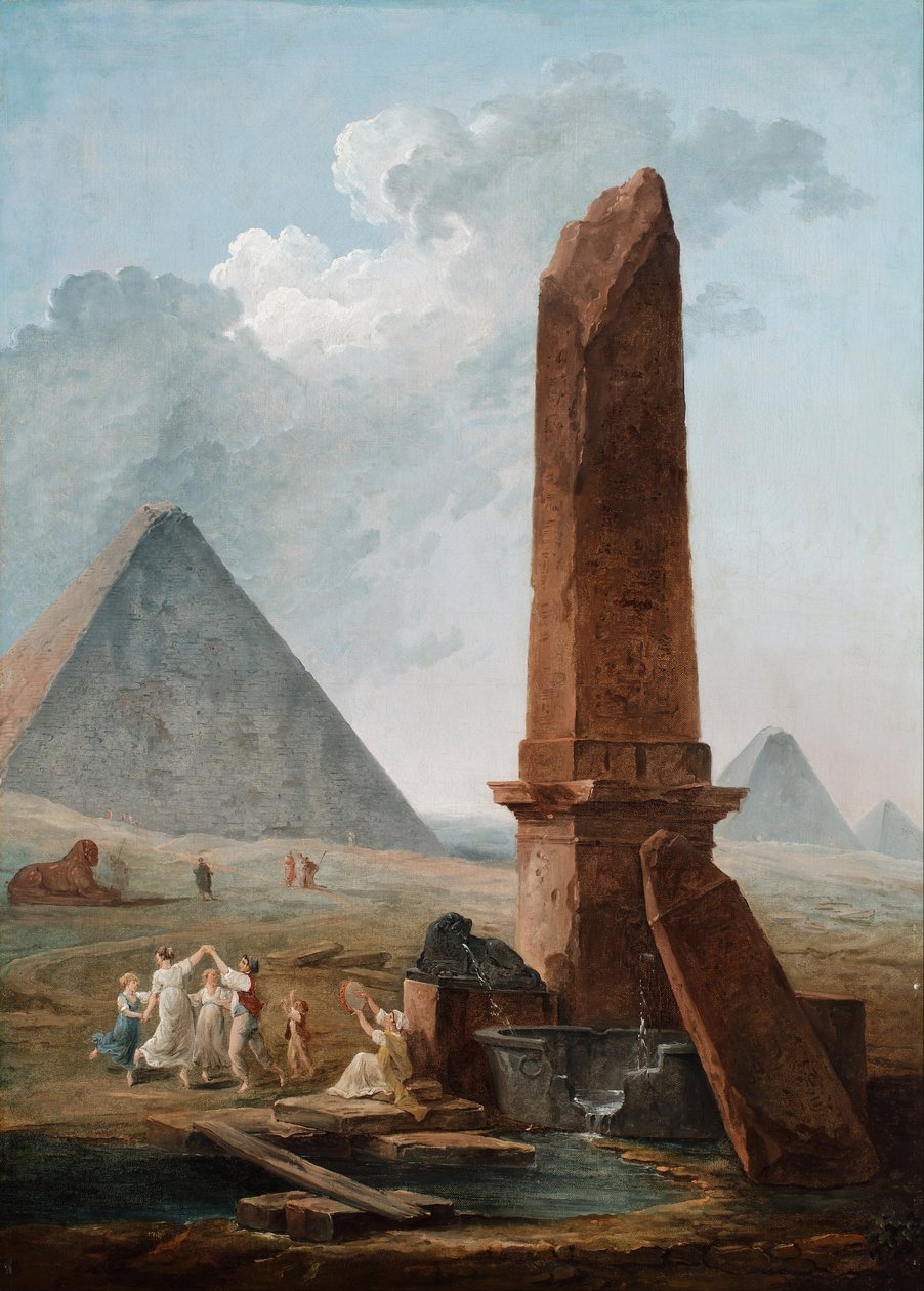 Mısır Anıtları Arasındaki Farandole by Hubert Robert