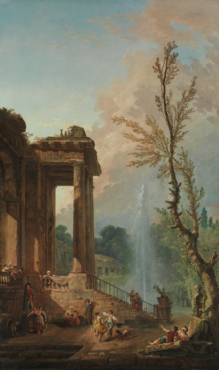 Bir Ülke Konağının Portikosu, 1773. by Hubert Robert
