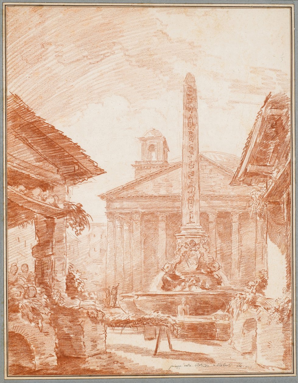 Tritons çeşmesi ve Pantheon cephesi ile Roma