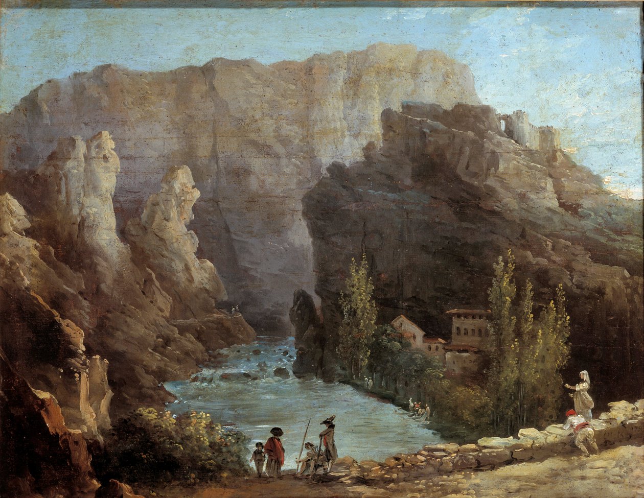Çeşmenin görünümü Vaucluse Tablosu Hubert Robert (1733-1805) 18. yüzyıl Avignon, Musee Calvet. by Hubert Robert
