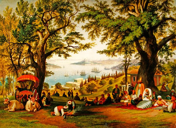 Haliç Üstünde Bir Buluşma (tuval üzerine yağlı boya) by Hubert Sattler