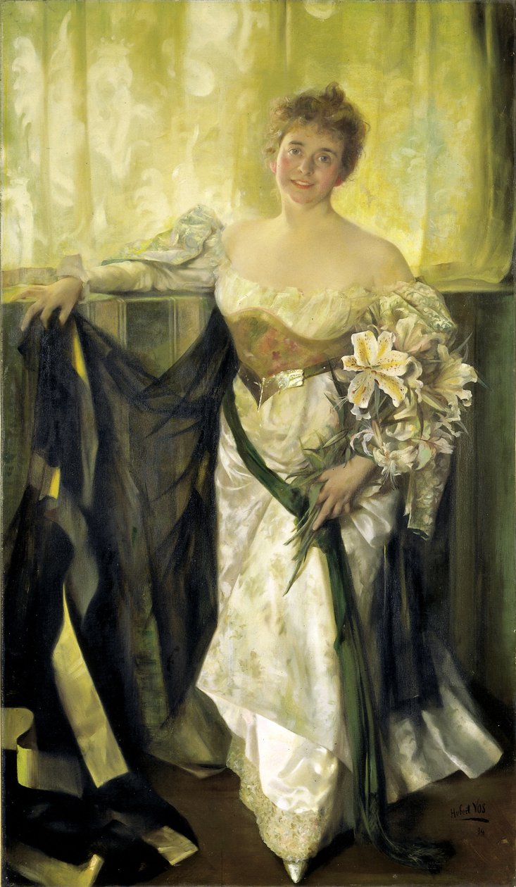 Alice Barney, Beyaz Saten, 1894. by Hubert Vos