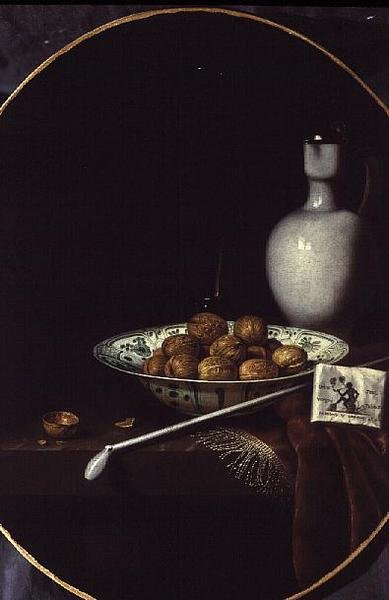 Ceviz, Tütün ve Kil Boru ile Natürmort by Hubert van Ravesteyn