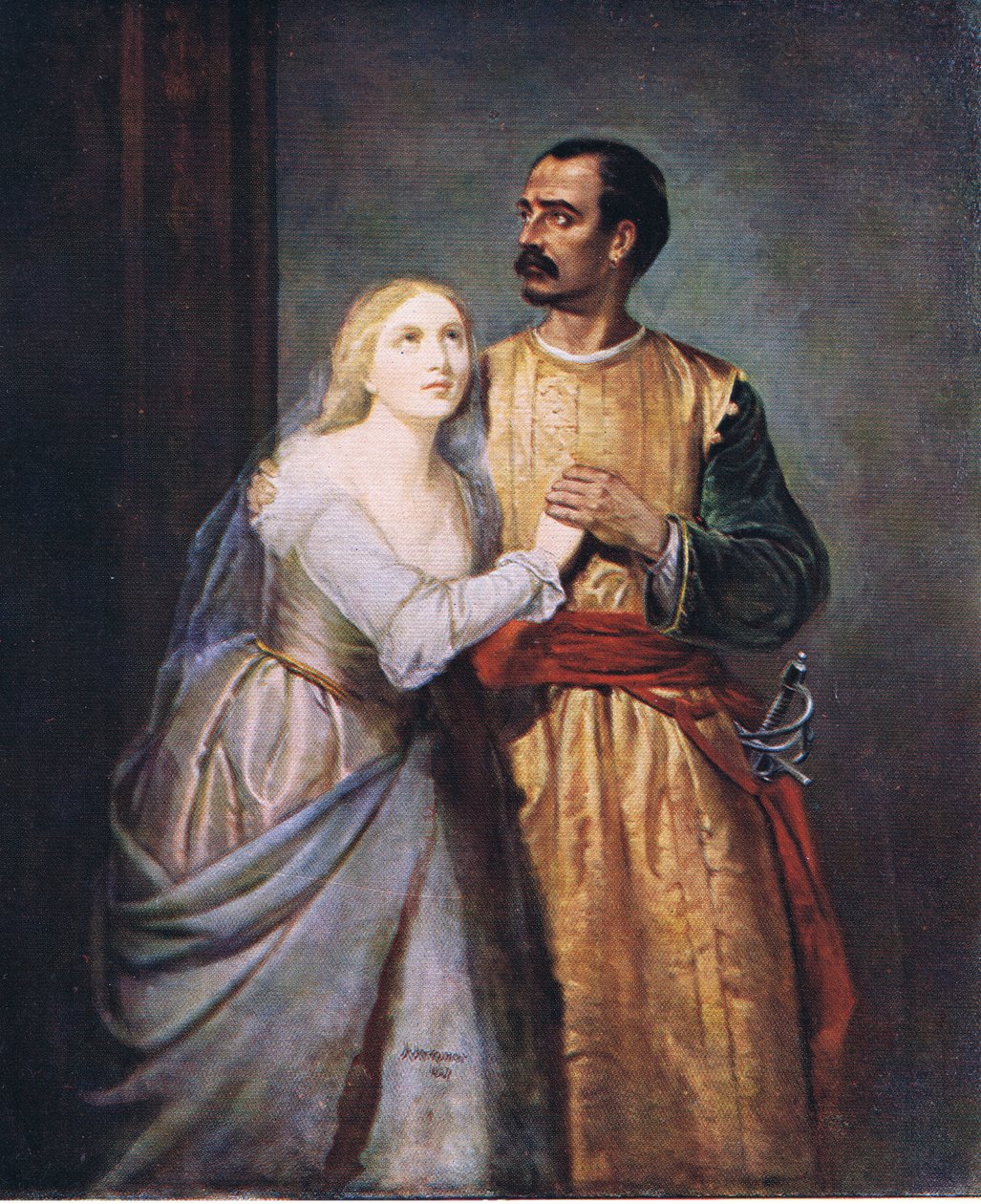 Othello ve Desdemona by Hubert von Herkomer