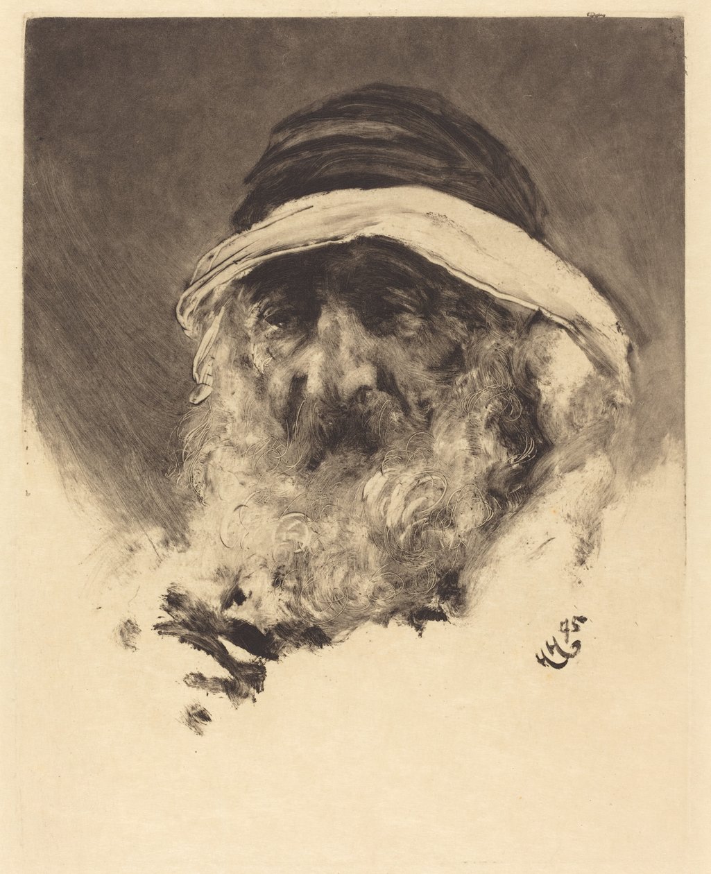 Bir Arap Başkanın Çalışması by Hubert von Herkomer