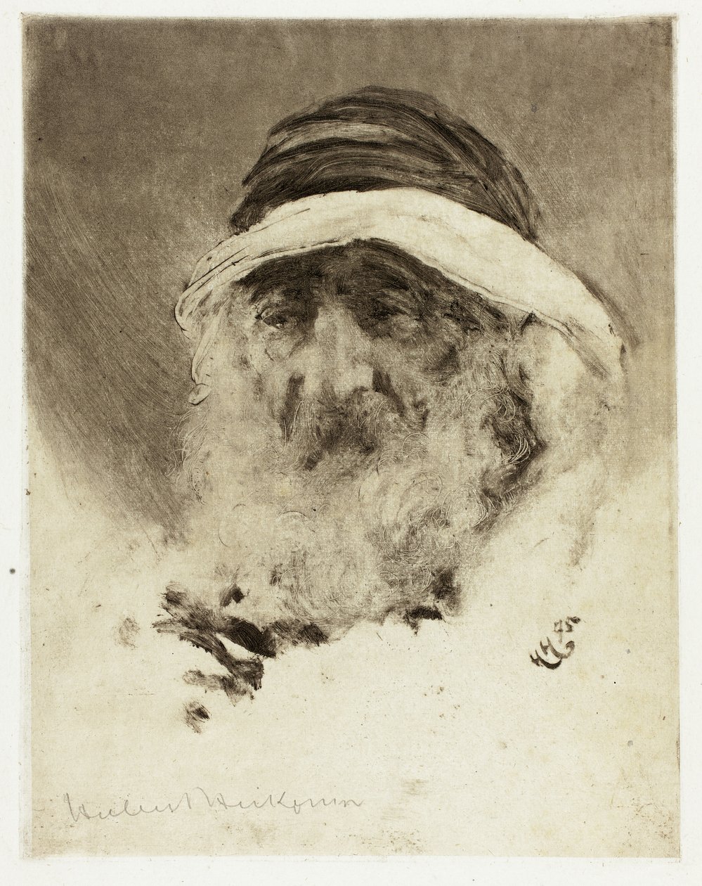 Bir Arap Başkanın Çalışması by Hubert von Herkomer