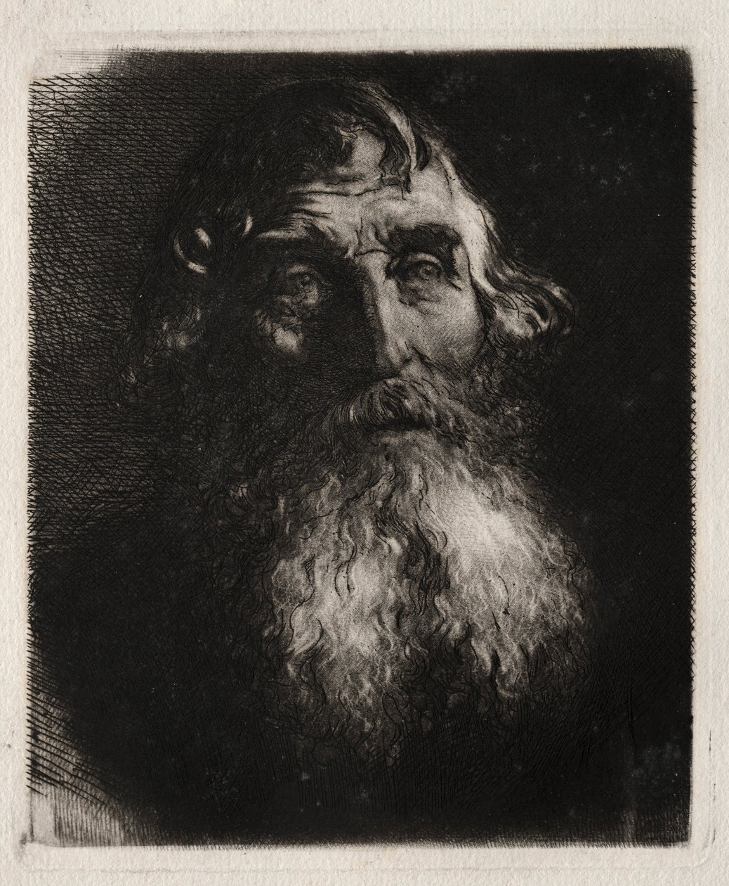 Yaşlı Bir Adamın Kafasının İncelenmesi. by Hubert von Herkomer