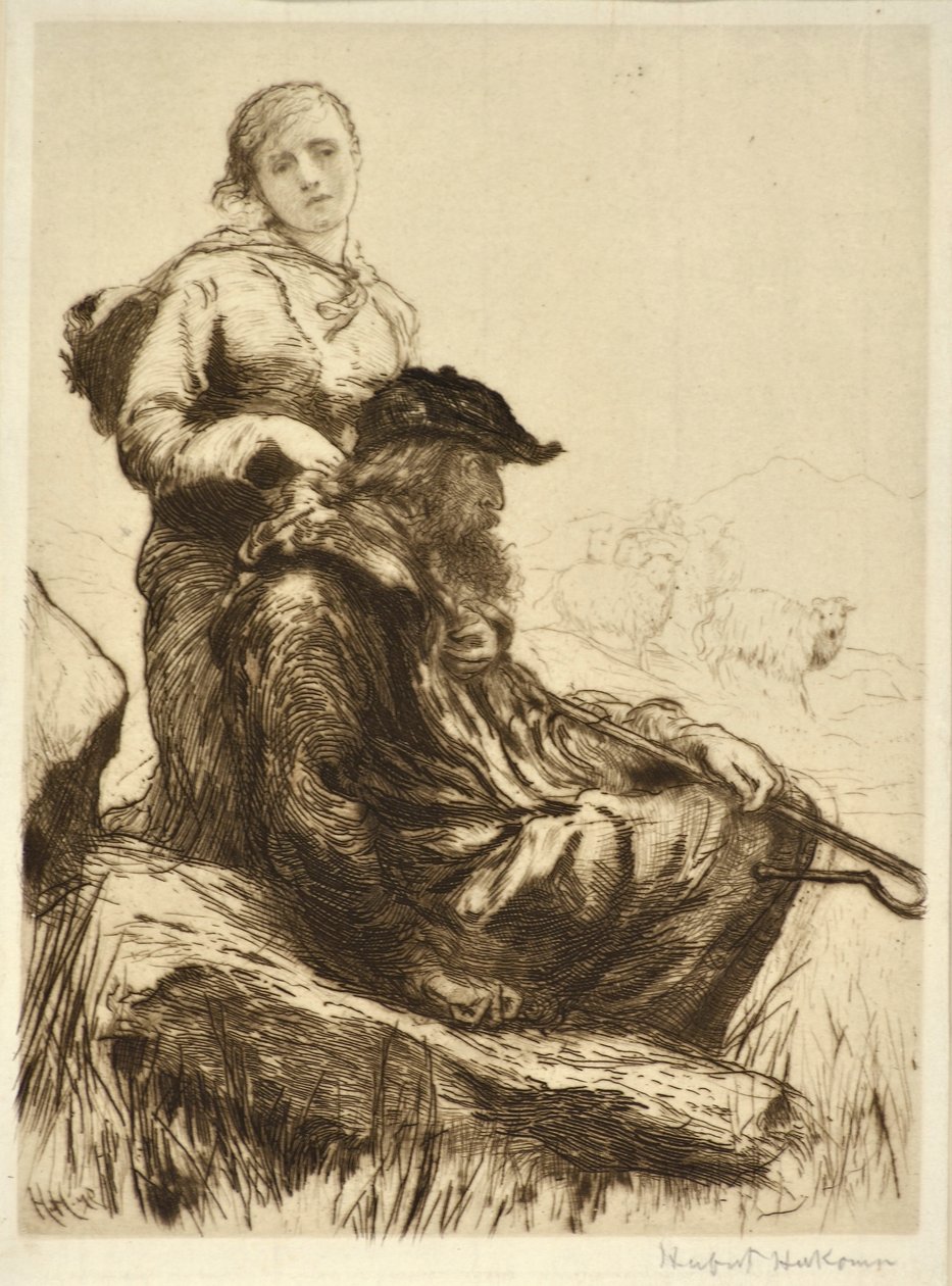 Çoban ve Kızı, 1879 dolayları (gravür) by Hubert von Herkomer