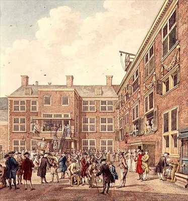 Oudezijdsheerenlogement, Amsterdam (litografi) by Hubertus Petrus Schouten