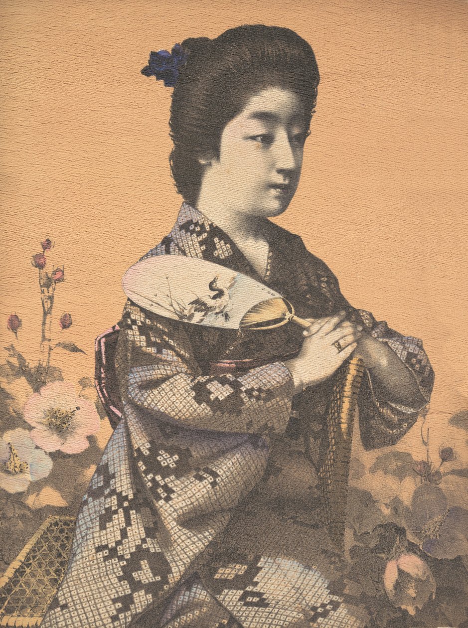 Yuvarlak Kağıt Yelpazesi Taşıyan Kız Uchiwa, ca. 1900 by Hugechi