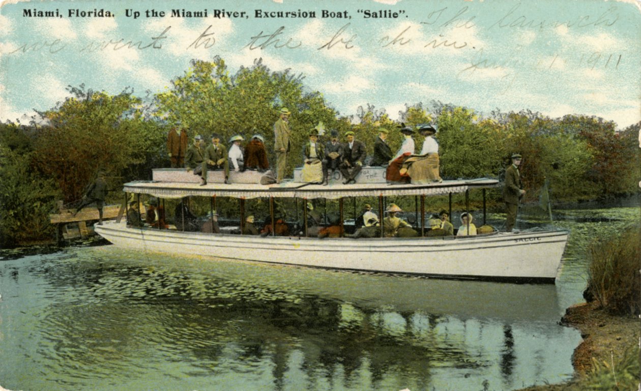 Miami Nehri gezi teknesi Sallie, c.1910 by Hugh C. Leighton Co.